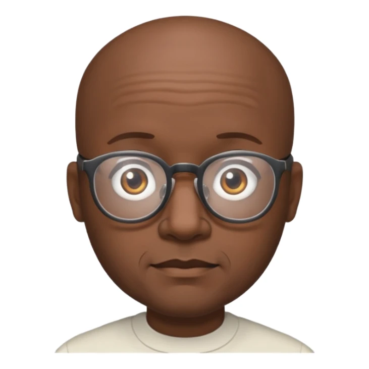 Balding black man with glasses sticker