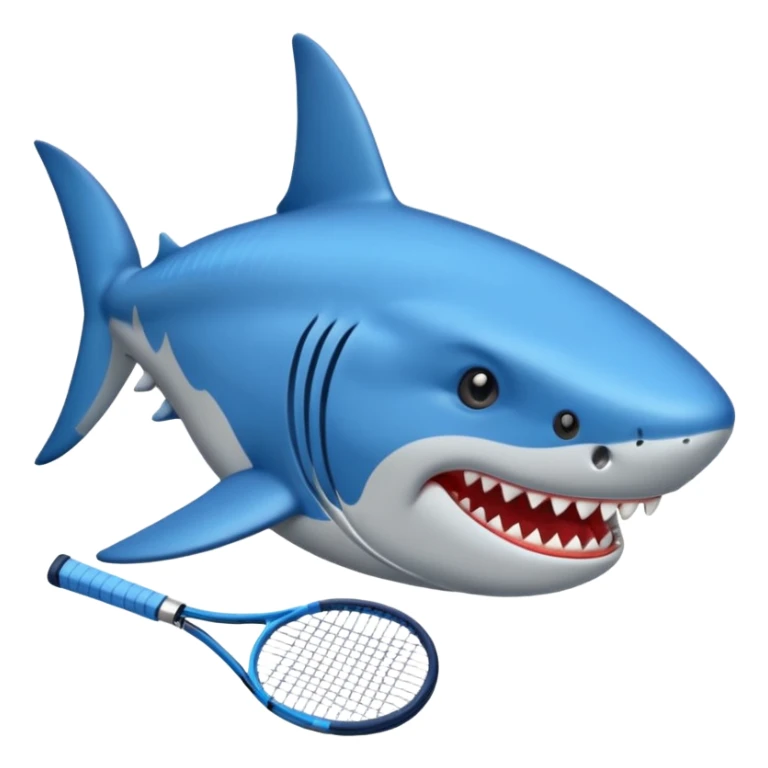 Tiburón con tenis azules sticker