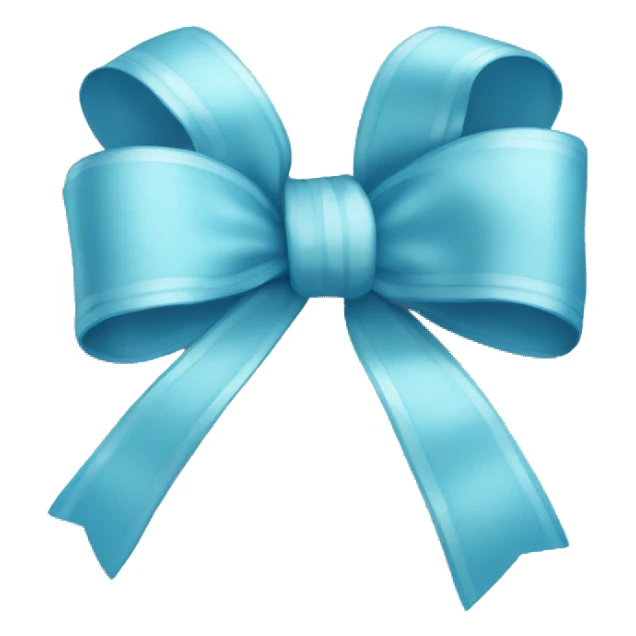 baby blue bow made with ribbon  sticker