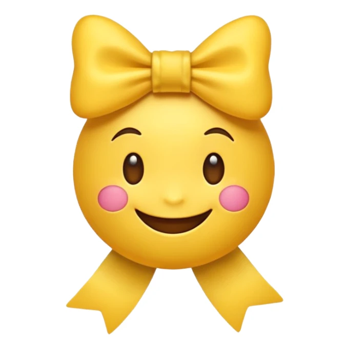 Happy emoji with a bow sticker