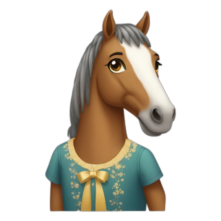 Horse wearing frock sticker