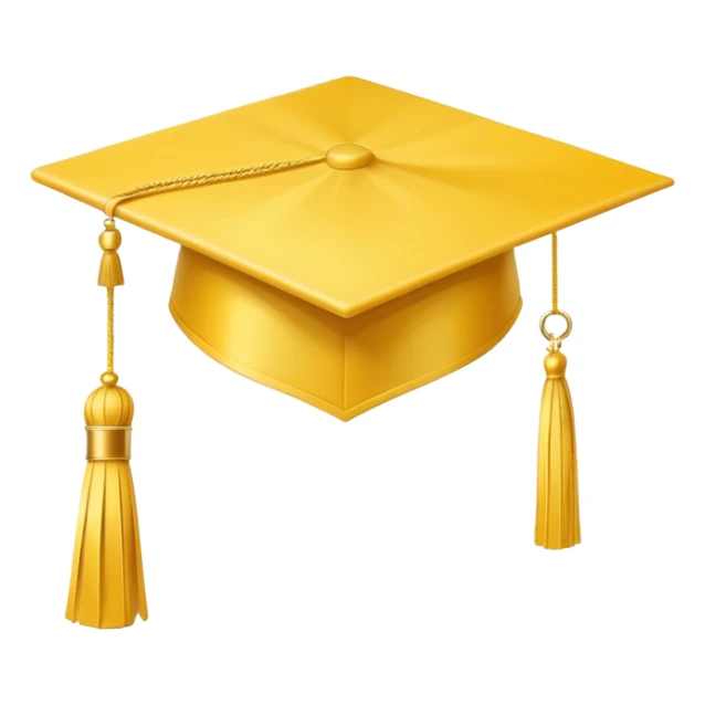 yellow graduation cap with a single tassel sticker