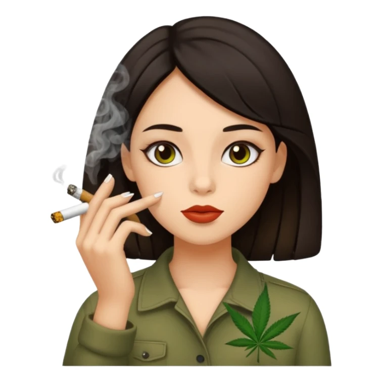 A girl smoking marijuana  sticker