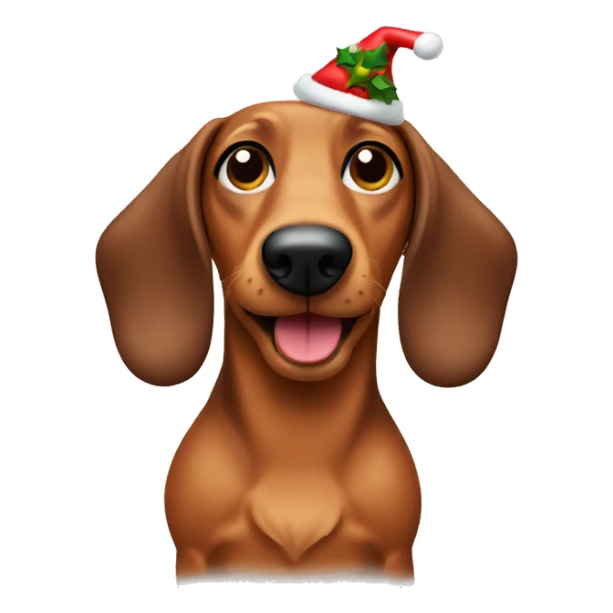 Wiener dog Christmas sticker