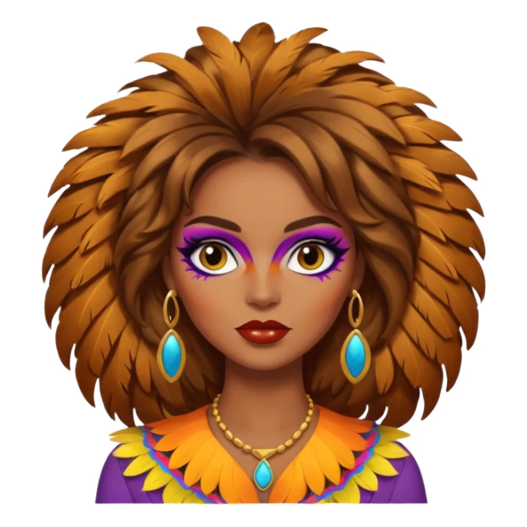 Retro 70s woman face sticker