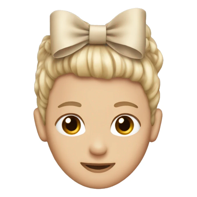 Beige hair bow sticker