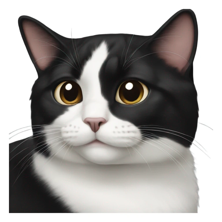 Tuxedo cat with all black face sticker