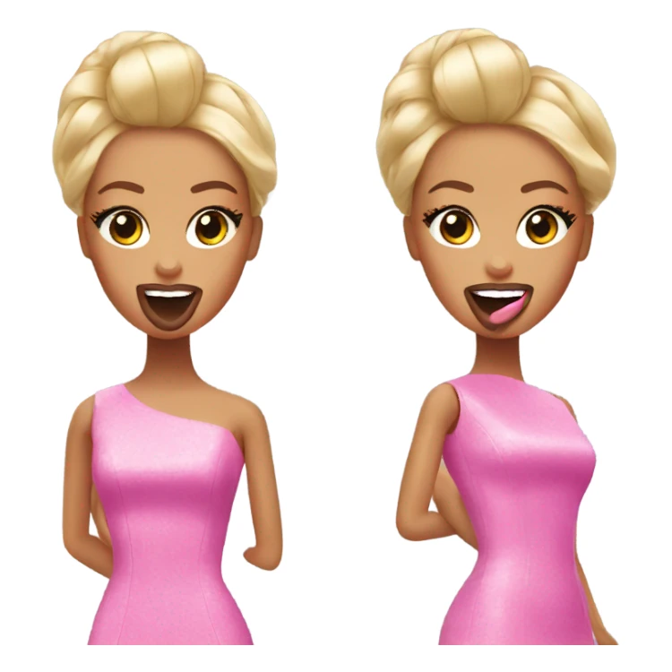 barbie sticking out tongue sticker
