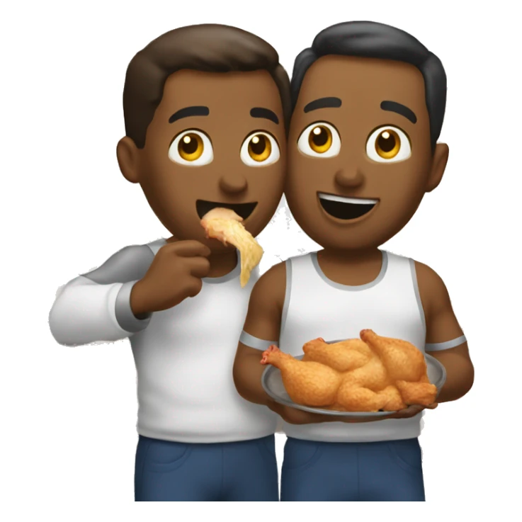 costco guys eating a chicken bake sticker