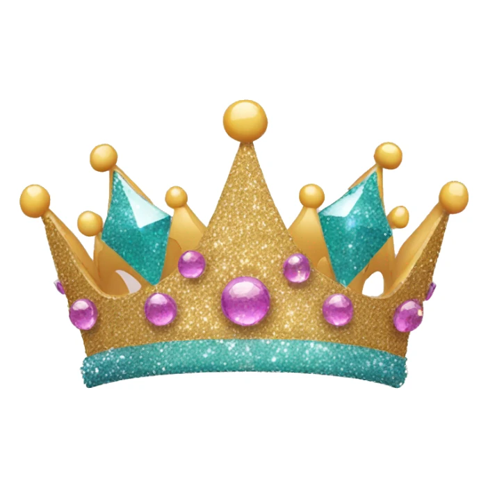glittery crown with happy face on it sticker