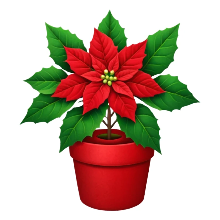 small christmas Poinsettia deco sticker