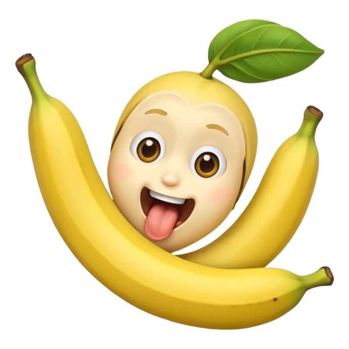 Excited face eating banana sticker