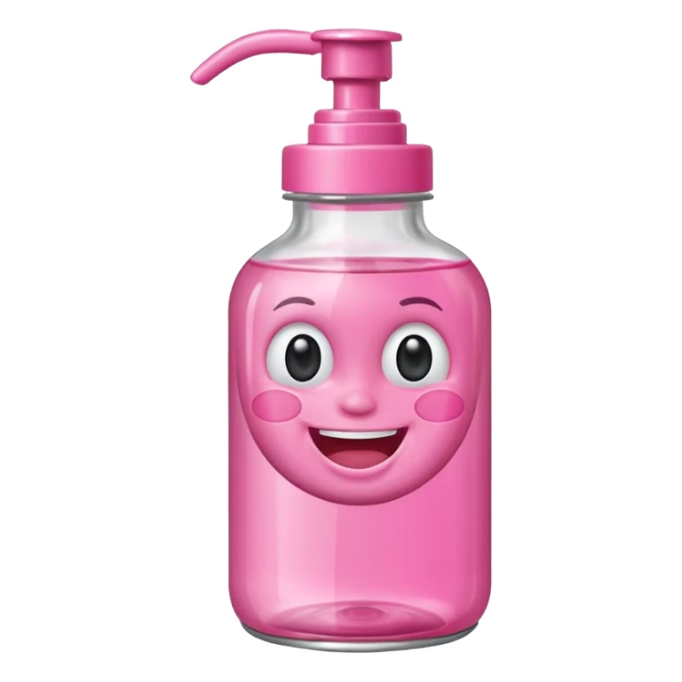 Smiling freaky baby oil bottle pink sticker