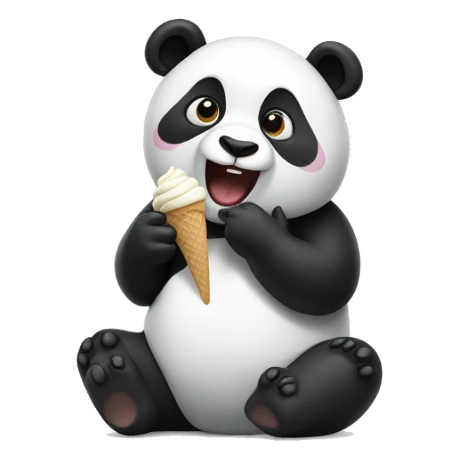 Panda eating ice cream sticker