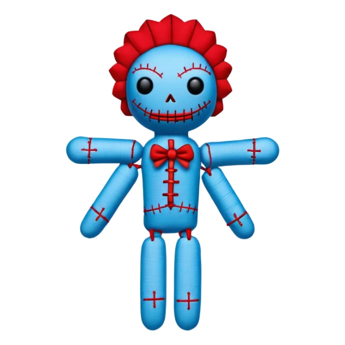 carolina blue and red voodoo doll sticker
