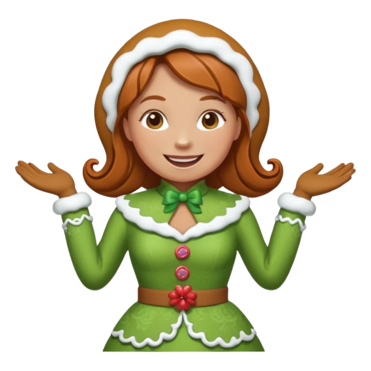 shrug woman gingerbread sticker
