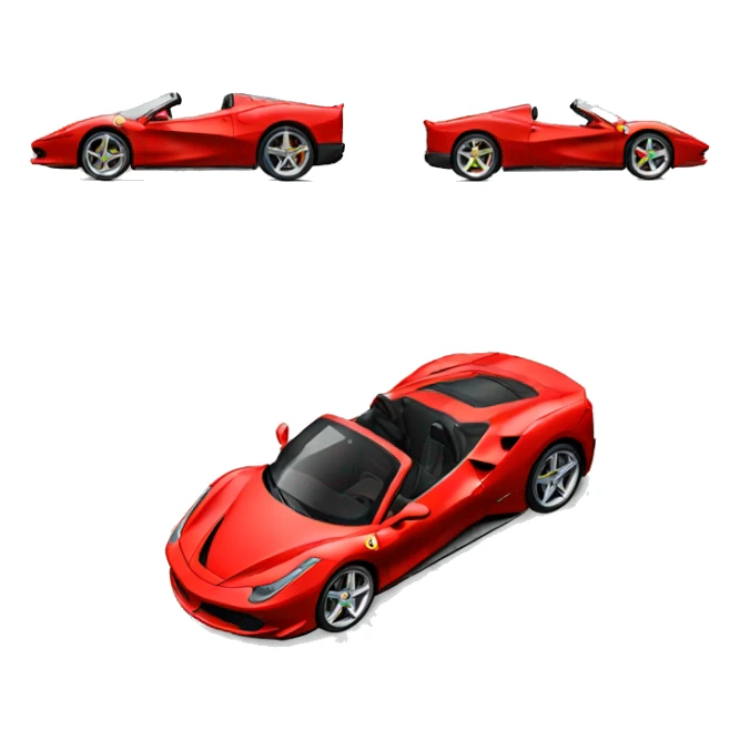 Red Ferrari Open roof sticker