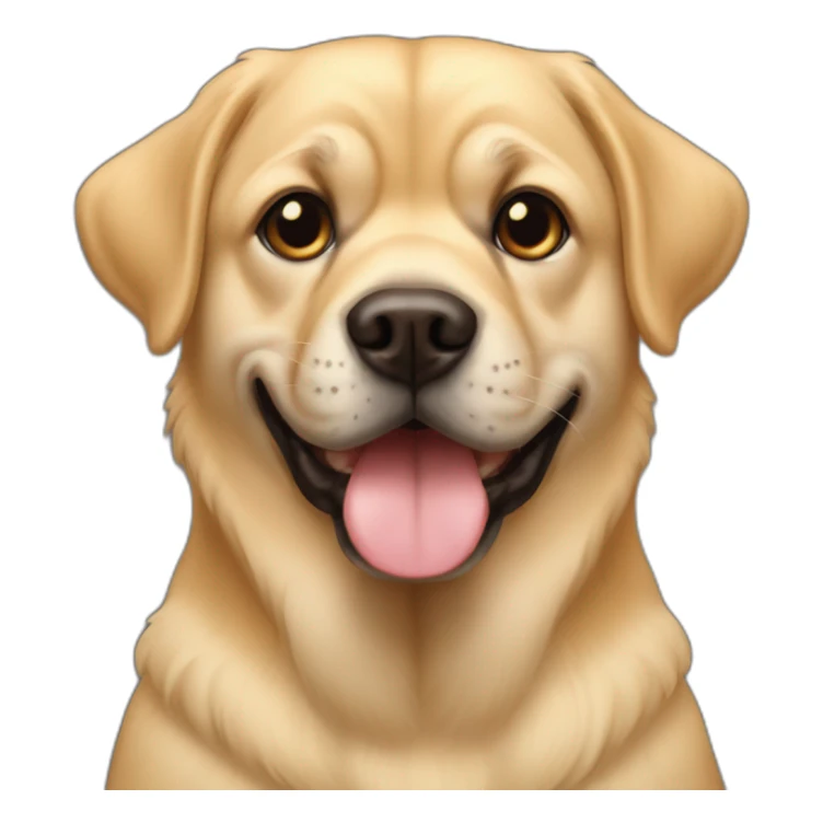 golen retriever with a pug face sticker
