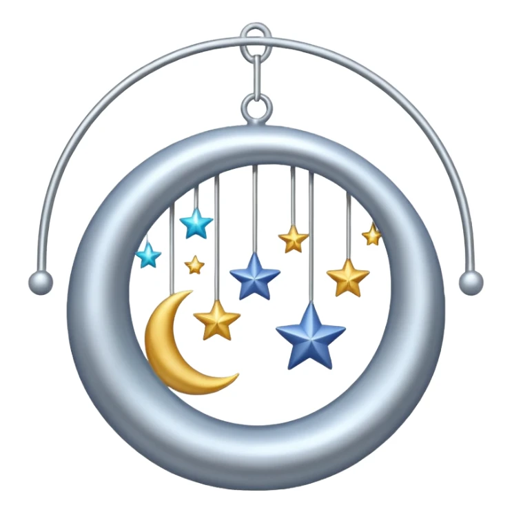 Hanging mobile with stars and moon sticker