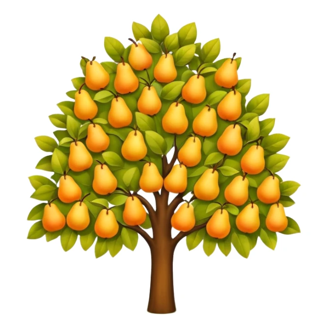 Pear Tree colorful,yaprakları sarı sticker