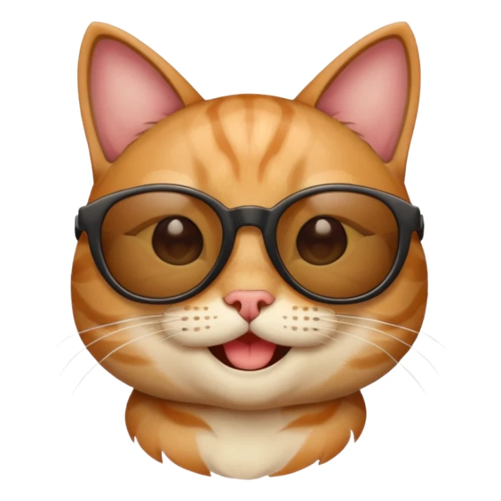 Cat smirking with sunglasses on sticker