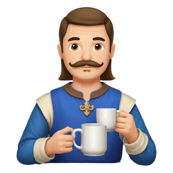 Medieval Man with a moustach in a tavern sticker