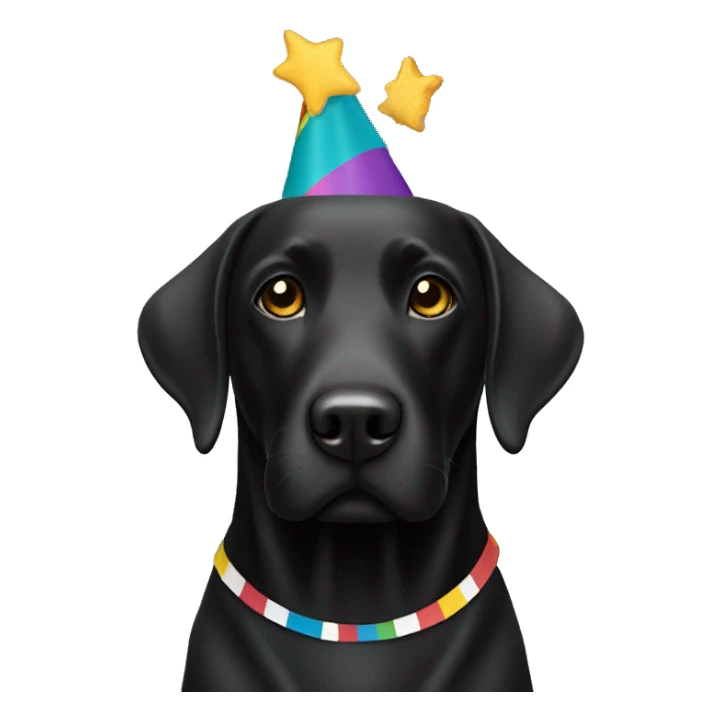 Black Labrador with happy birthday flag sticker
