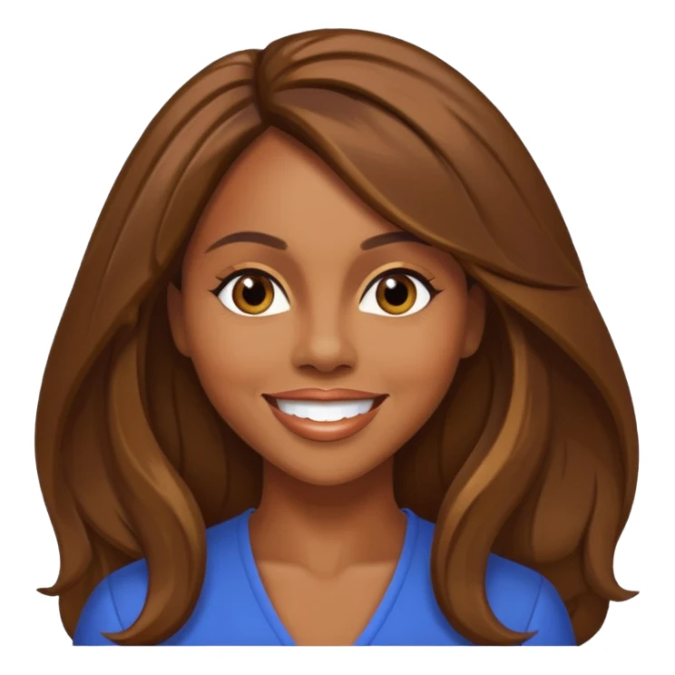 Deborah Cox with long brown hair sticker