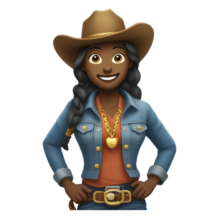Cow girl with gold teeth sticker