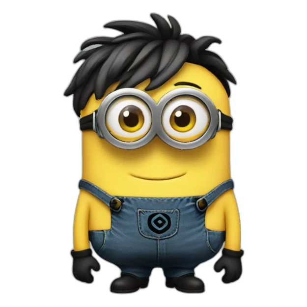 minion con lentes negros grandes sticker