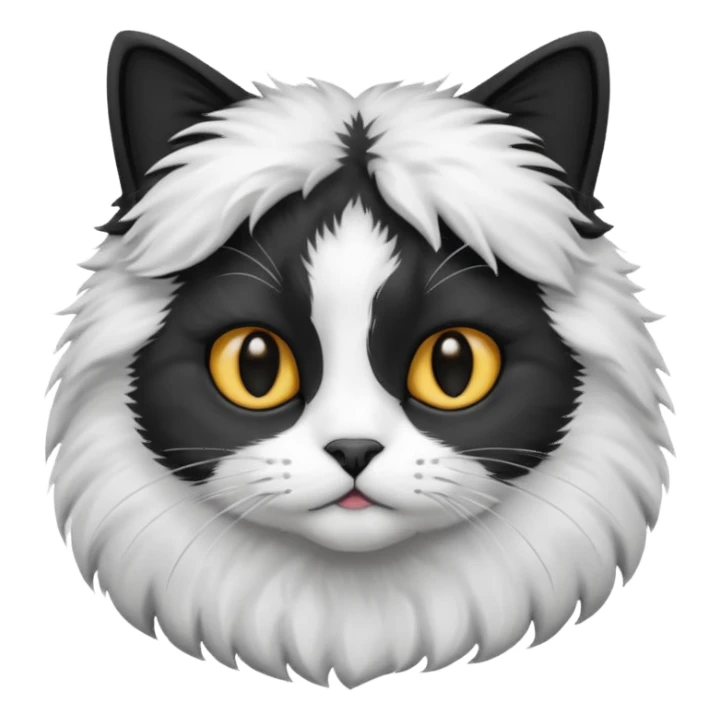 Cute cat black and white stain sticker
