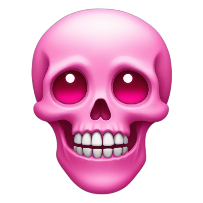 Pink skull with a heart eyes sticker