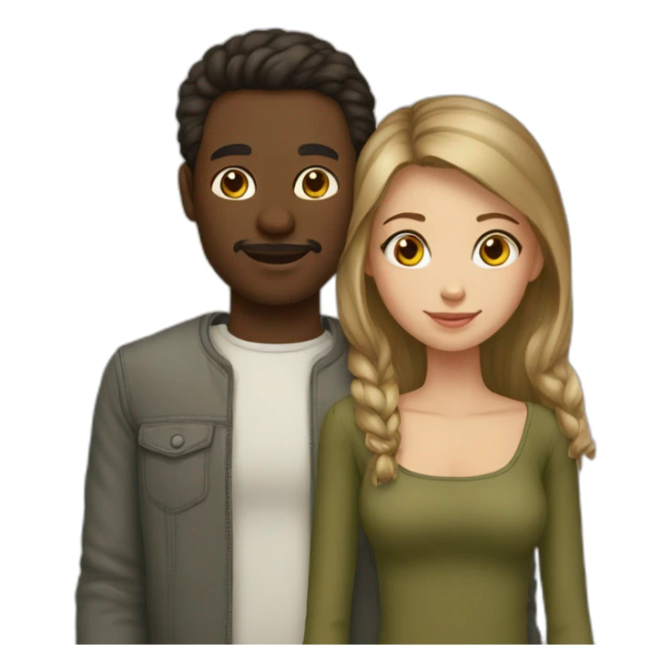 Couple, man malian, girl russian sticker