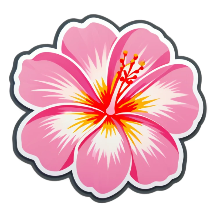 Hawaiian light pink flower sticker