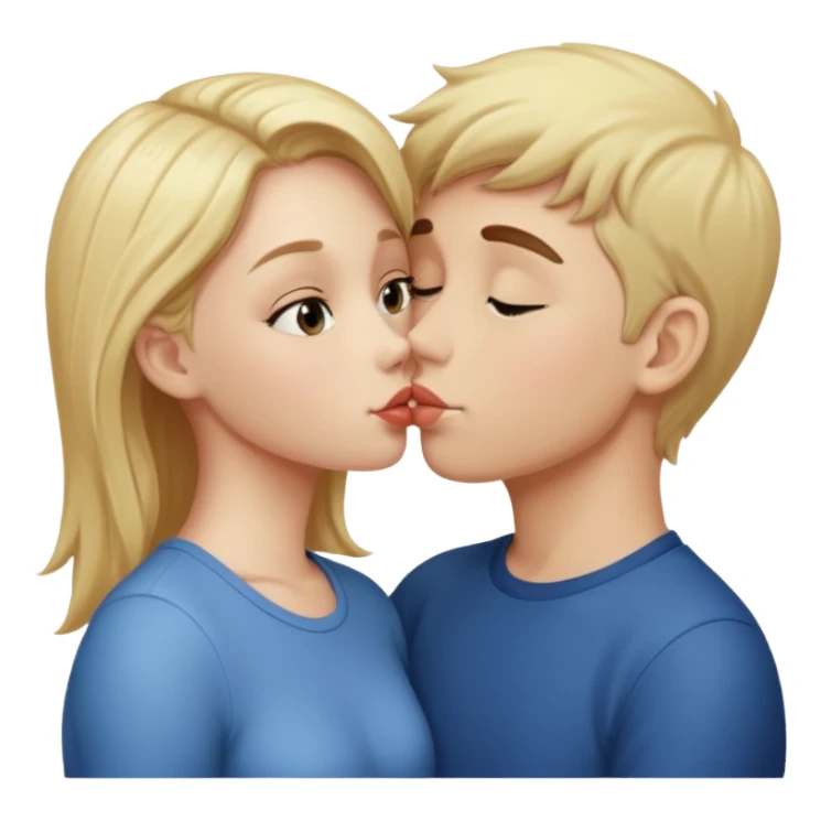 Girl kissing boy sticker