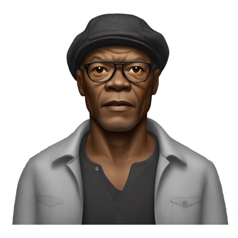 hyper realistic samuel l jackson wearing shirt sticker