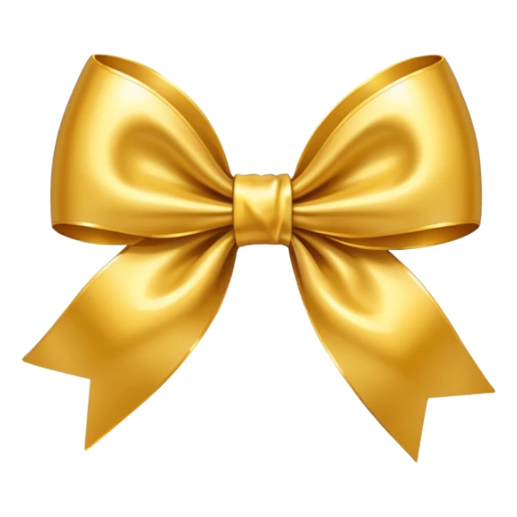 Golden bow with medium length long ends  sticker