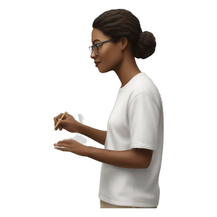 artist painting a view on a canvas sticker