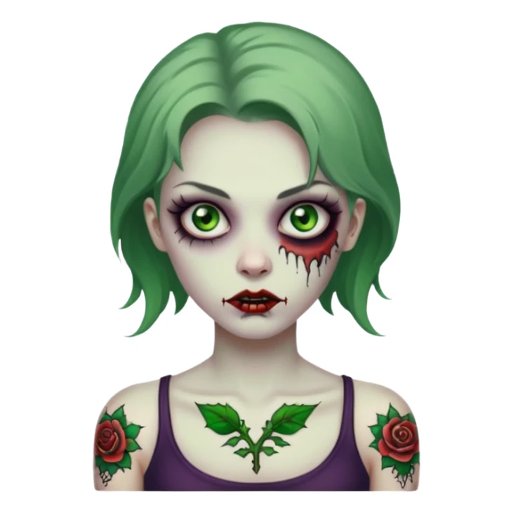 lady zombie with tattoo sticker
