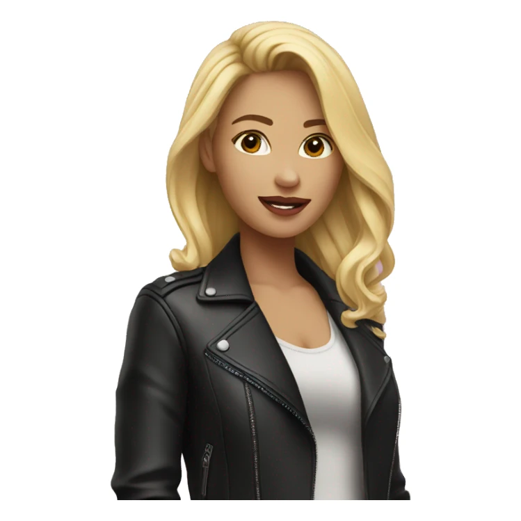 blonde in leather jacket outdoors sticker