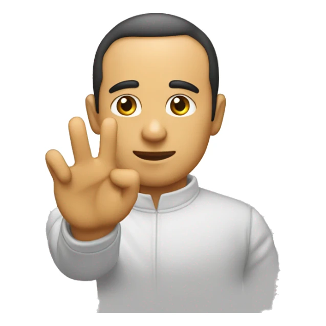 Gesto con las manos Eladio Carrion formando una h sticker