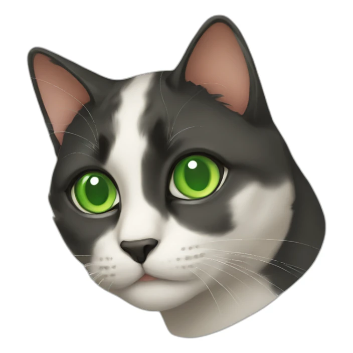 a tricolor cat with green eyes sticker