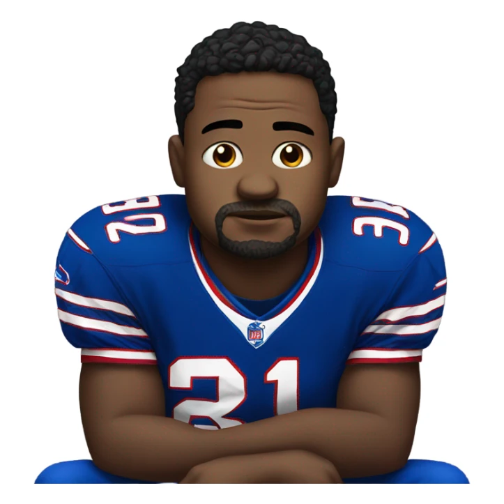 Josh sad in Bills jersey sticker