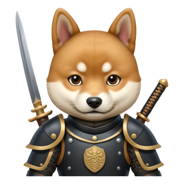 dog japan ancient samurai with small knife sticker