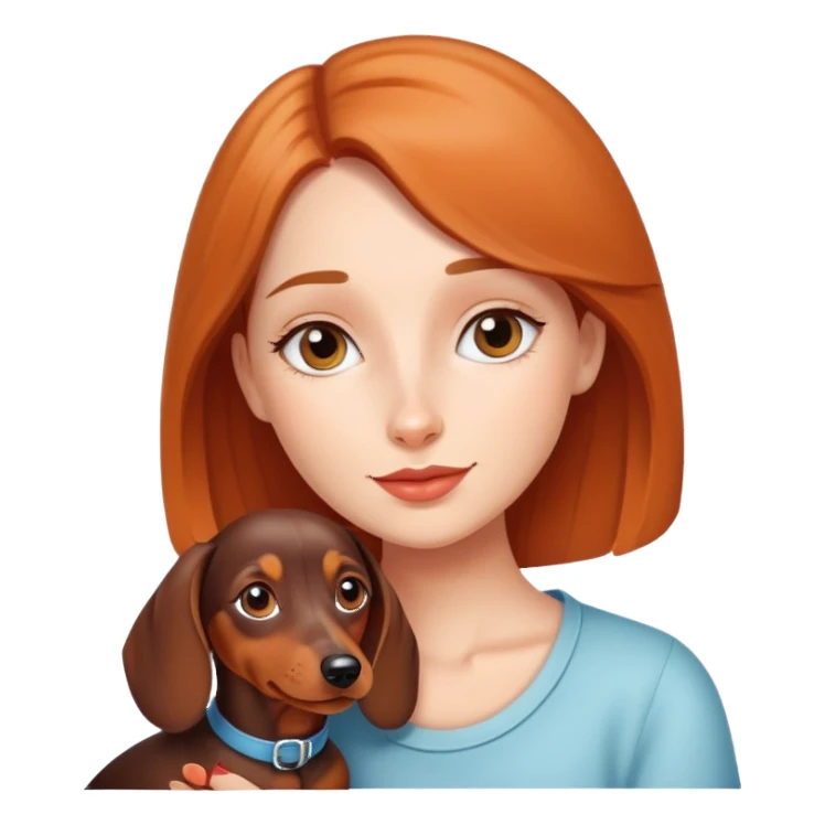 girl with dachshund sticker