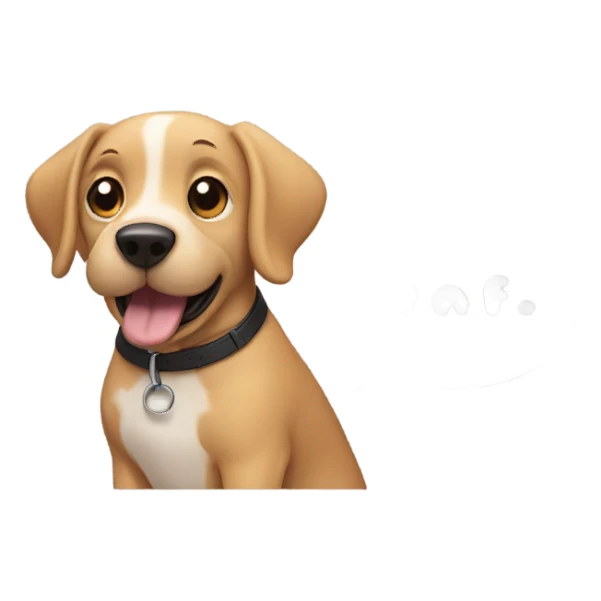Dog with speech bubble that says arf inside the speech bubble sticker