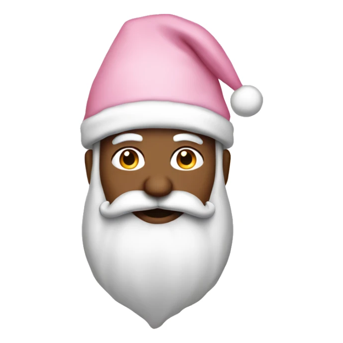 santa with a big beard and a light pink hat sticker