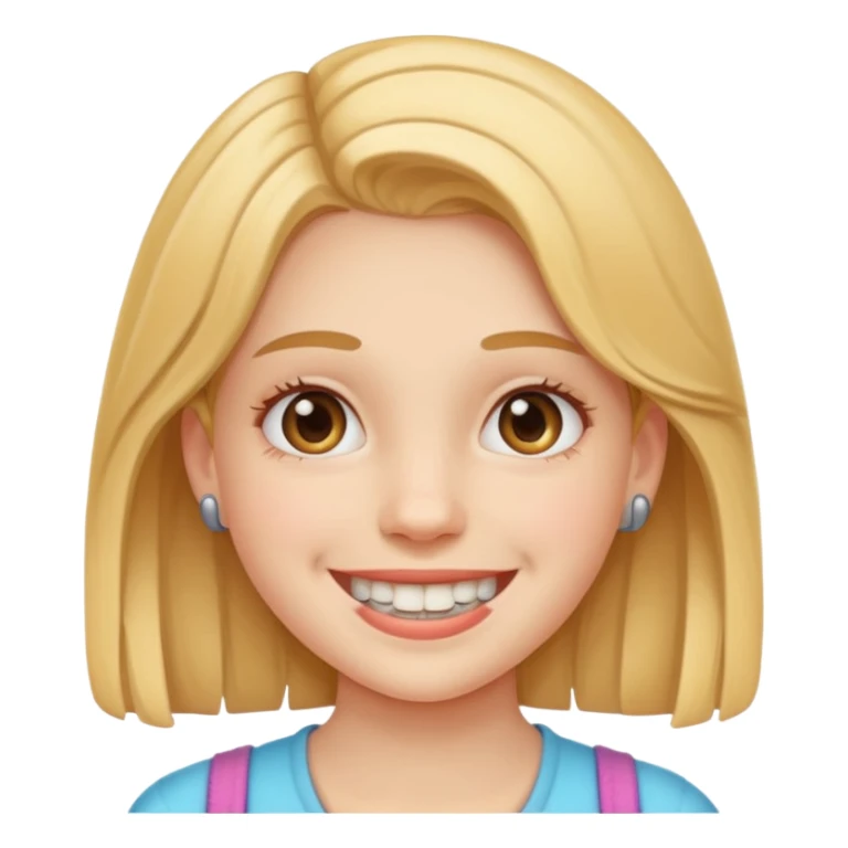 girl with braces  sticker