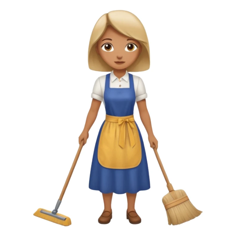 woman sweeping the floor sticker