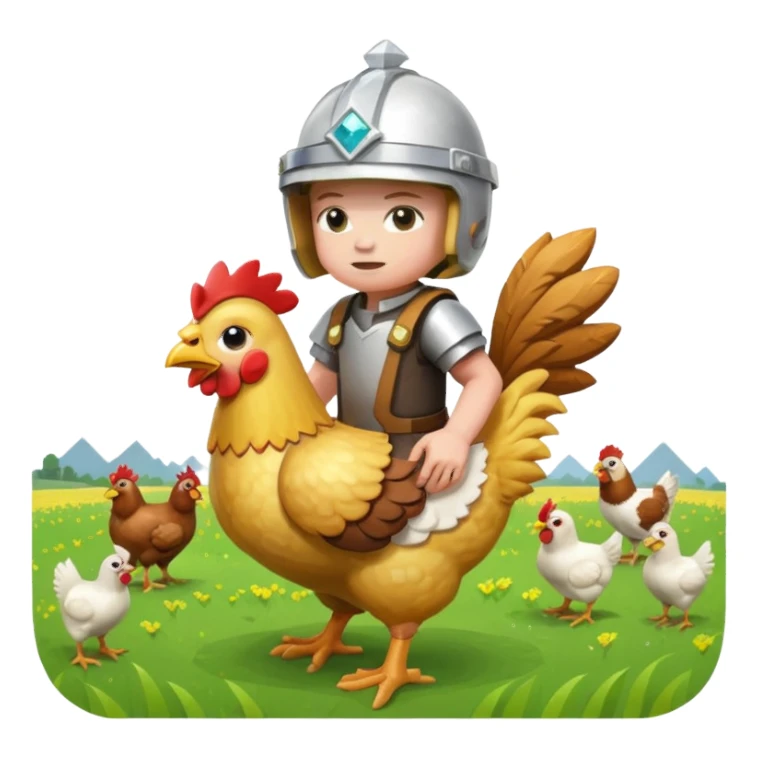 Minecraft chicken jockey sticker